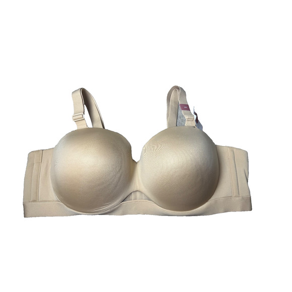 NEW Cacique Lane Bryant Comfort Bliss Strapless Bra 46C Nude Multi-way Straps - Picture 12 of 12